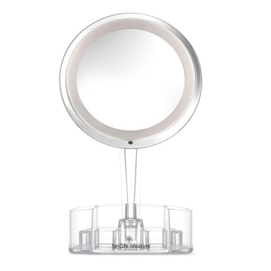 SKÖN Lifestyle CM100-7X (6-Inch) Illuminated Cosmetic Mirror with 7X Magnification + Organizer